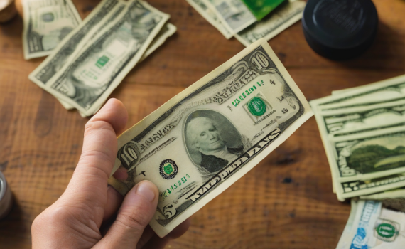 America the Beautiful pass with cash money around it illustrating cost comparison